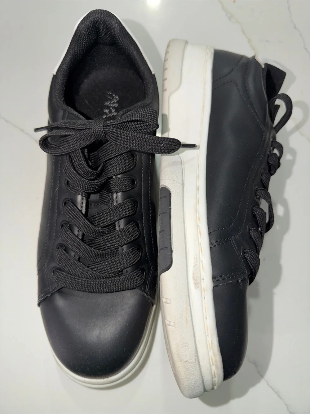Zara Black Low-Top Sneakers with White Soles